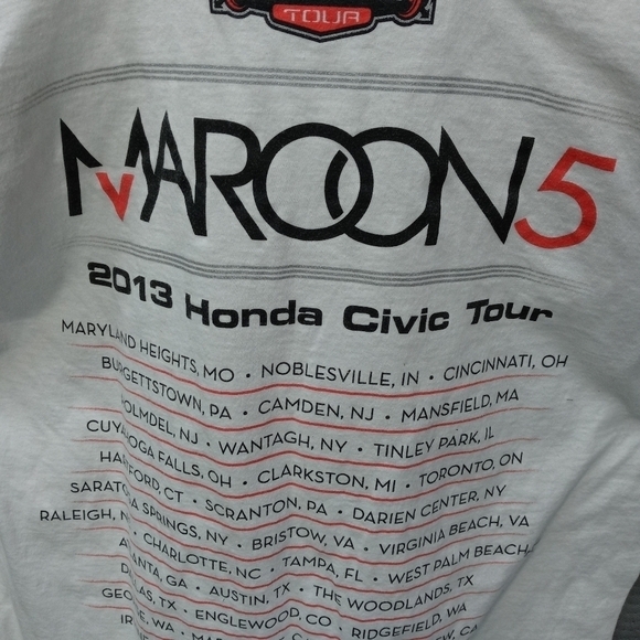Vintage MAROON 5 TOUR white American Apparel T-SHI - Picture 2 of 6